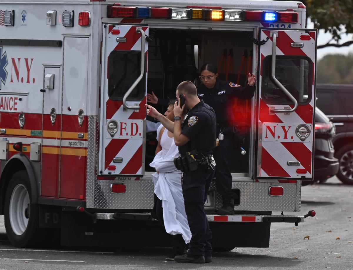 A fishman pictured helped rescue a man who went over the railing at the Canarsie Pier.