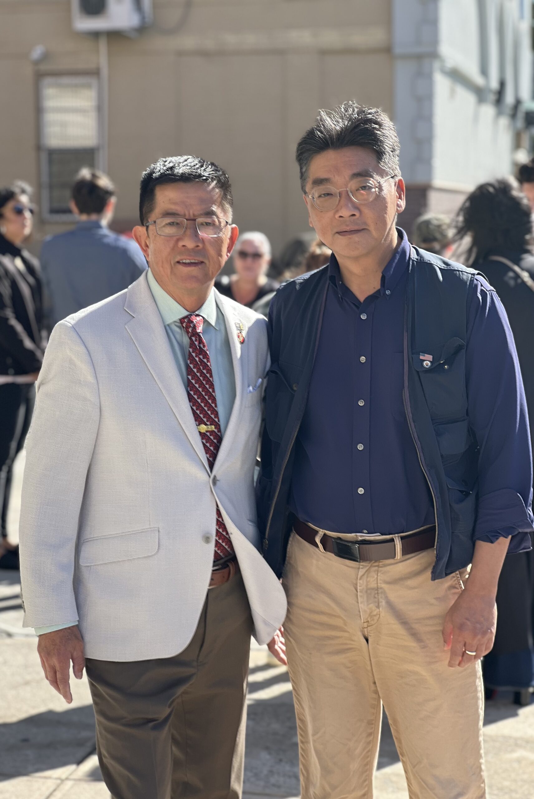 From left: Steve Chan alongside Chung Dick, executive director of the Kings County Conservative Party. Photo by Wayne Daren Schneiderman 
