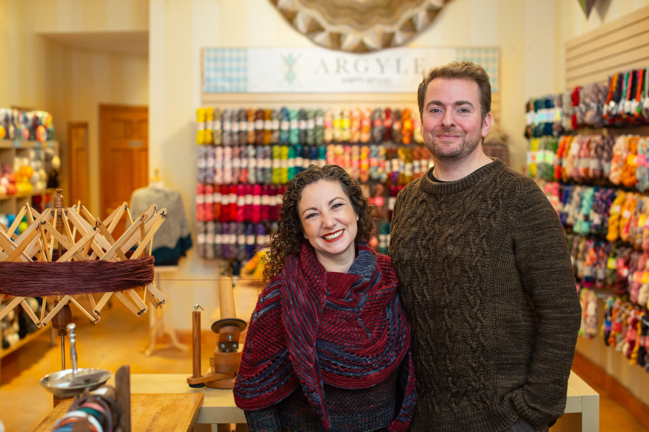 Esther and David Betten of Argyle Yarn. Photo by Gregg Richards