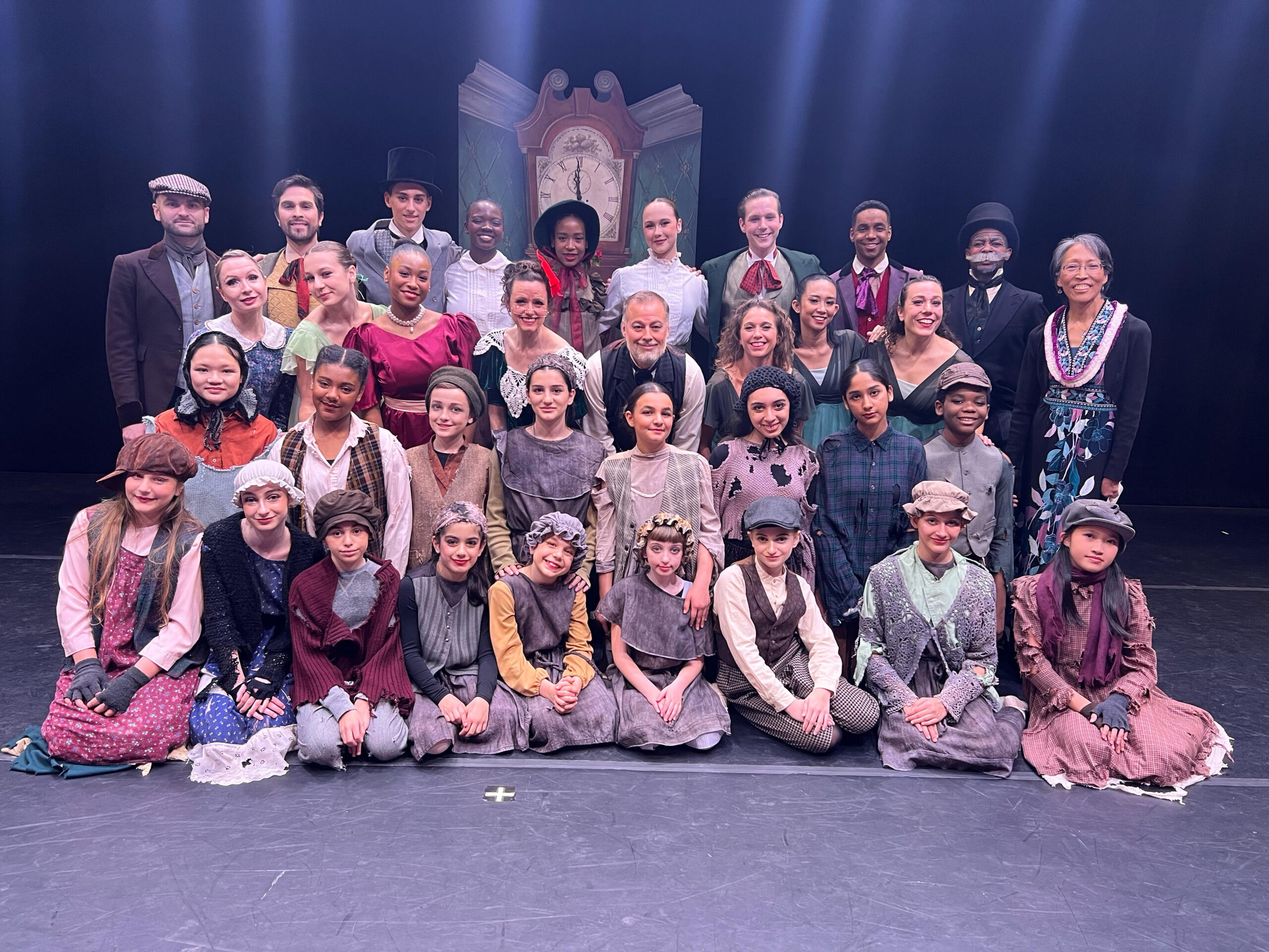 The cast of “Charles’ Carol” alongside Artistic Director and Founder of Covenant Ballet Theatre of Brooklyn Marla Hirokawa (far right, standing). Photo courtesy of Jaime Gamez Photography